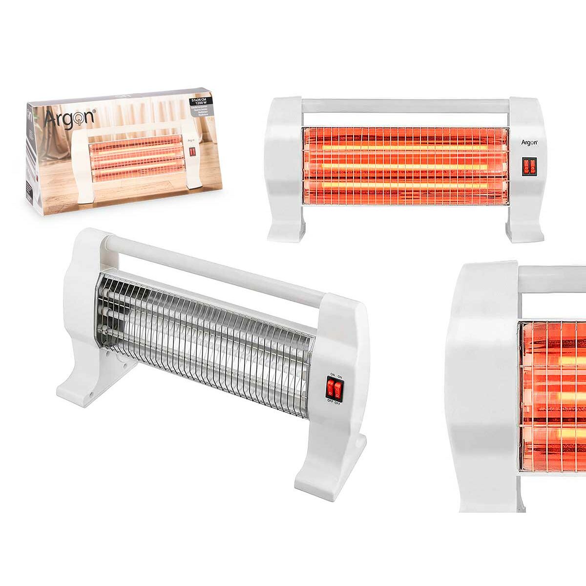 Stufetta Alogena Argon Bianco 1200 W